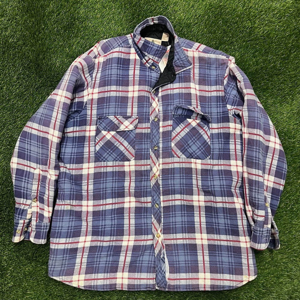 Northwest Territory Vintage Quilted Flannel Shirt Jacket XL Tall 1993